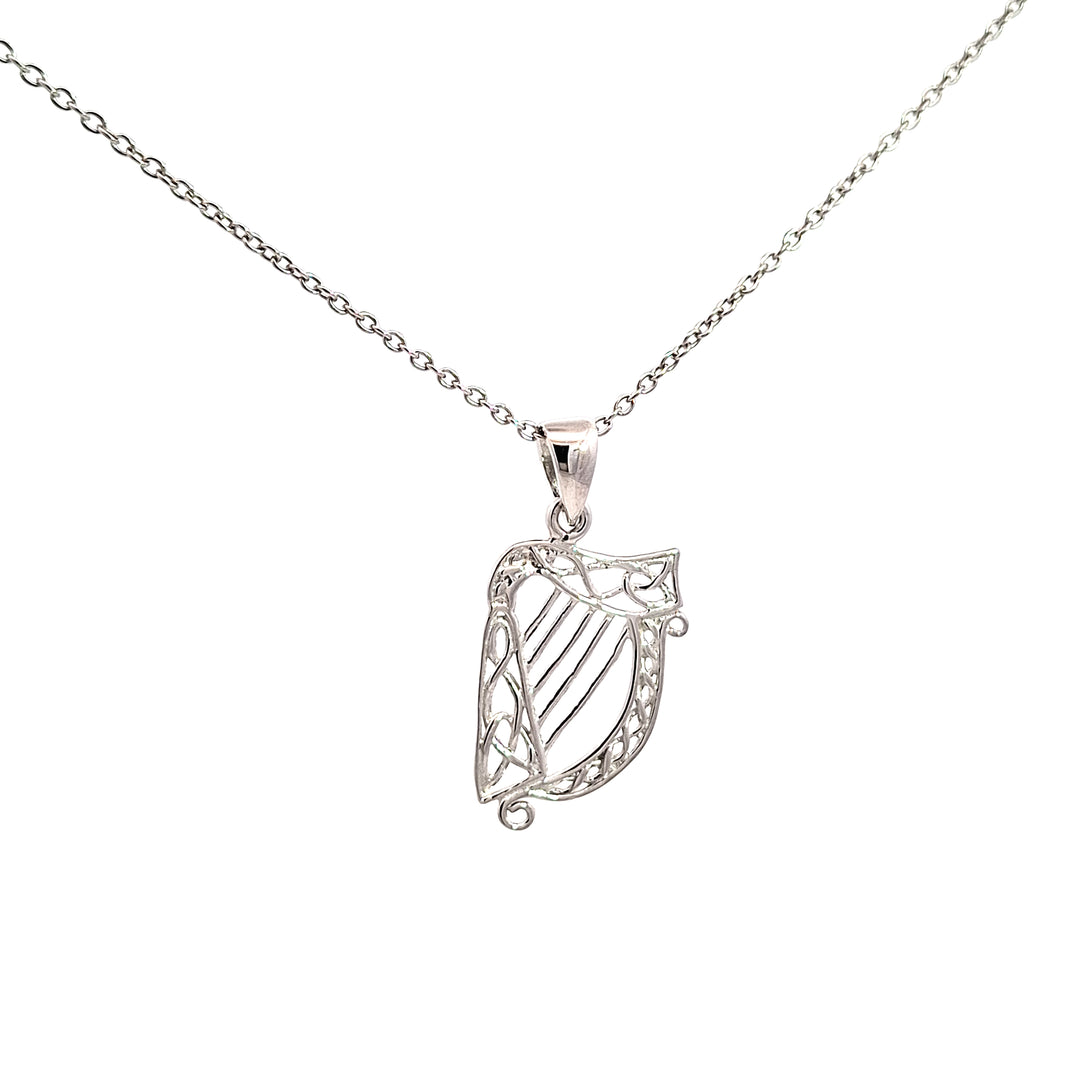 Silver Irish Harp pendant 38749