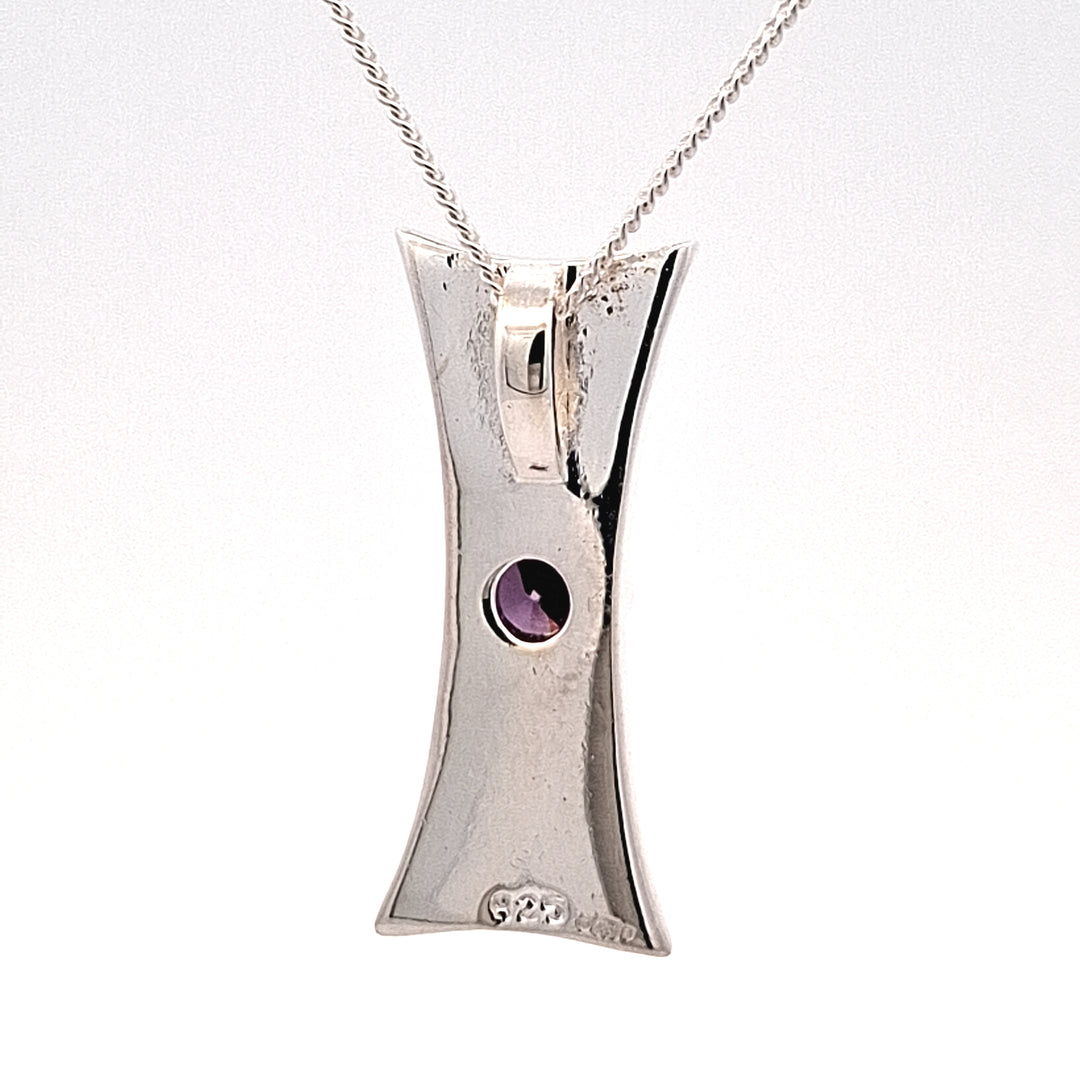Silver Celtic Amethyst set pendant 38740