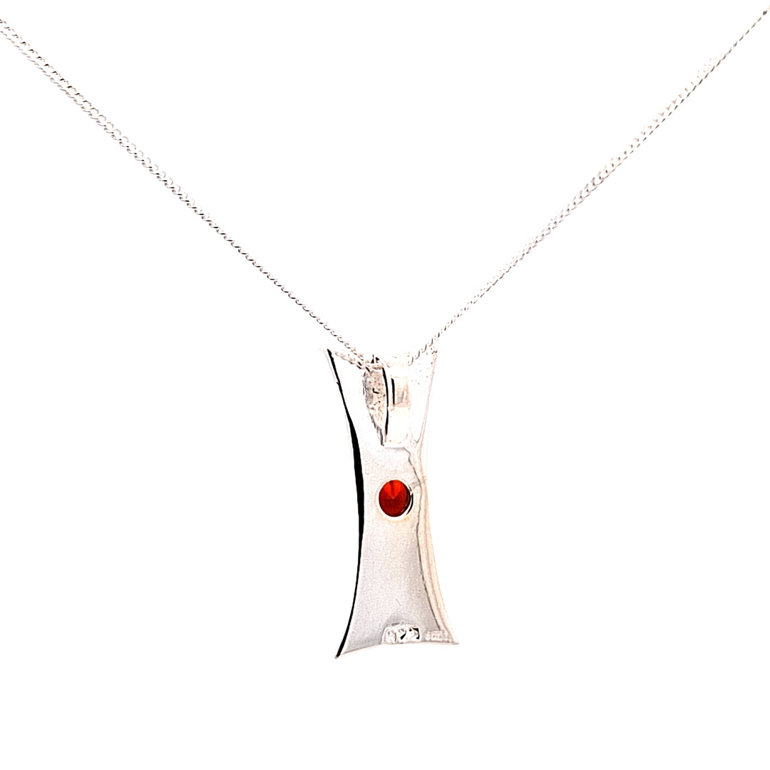 Sikver Garnet Red set Celtic pendant 38765