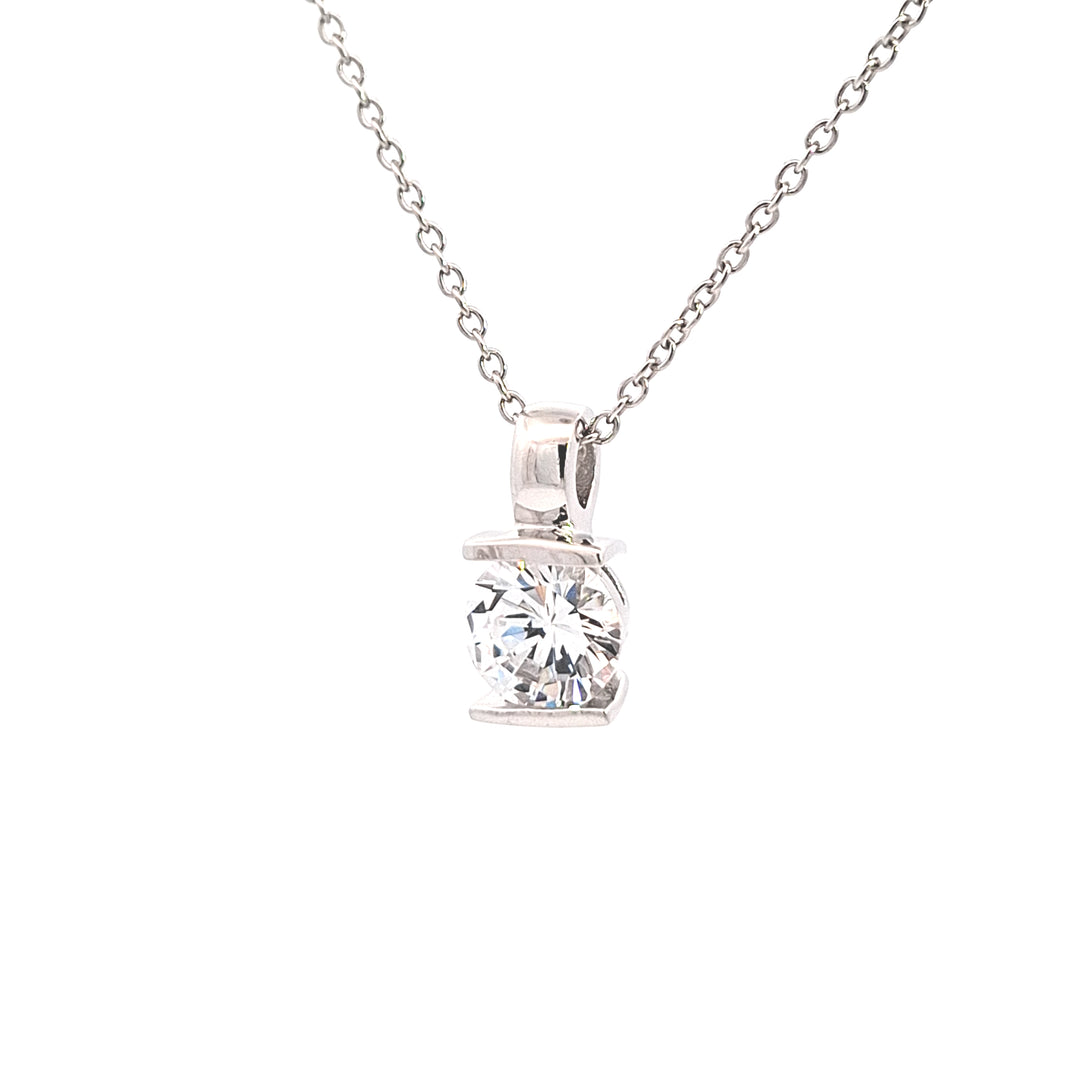 Large CZ bar set pendant 38705