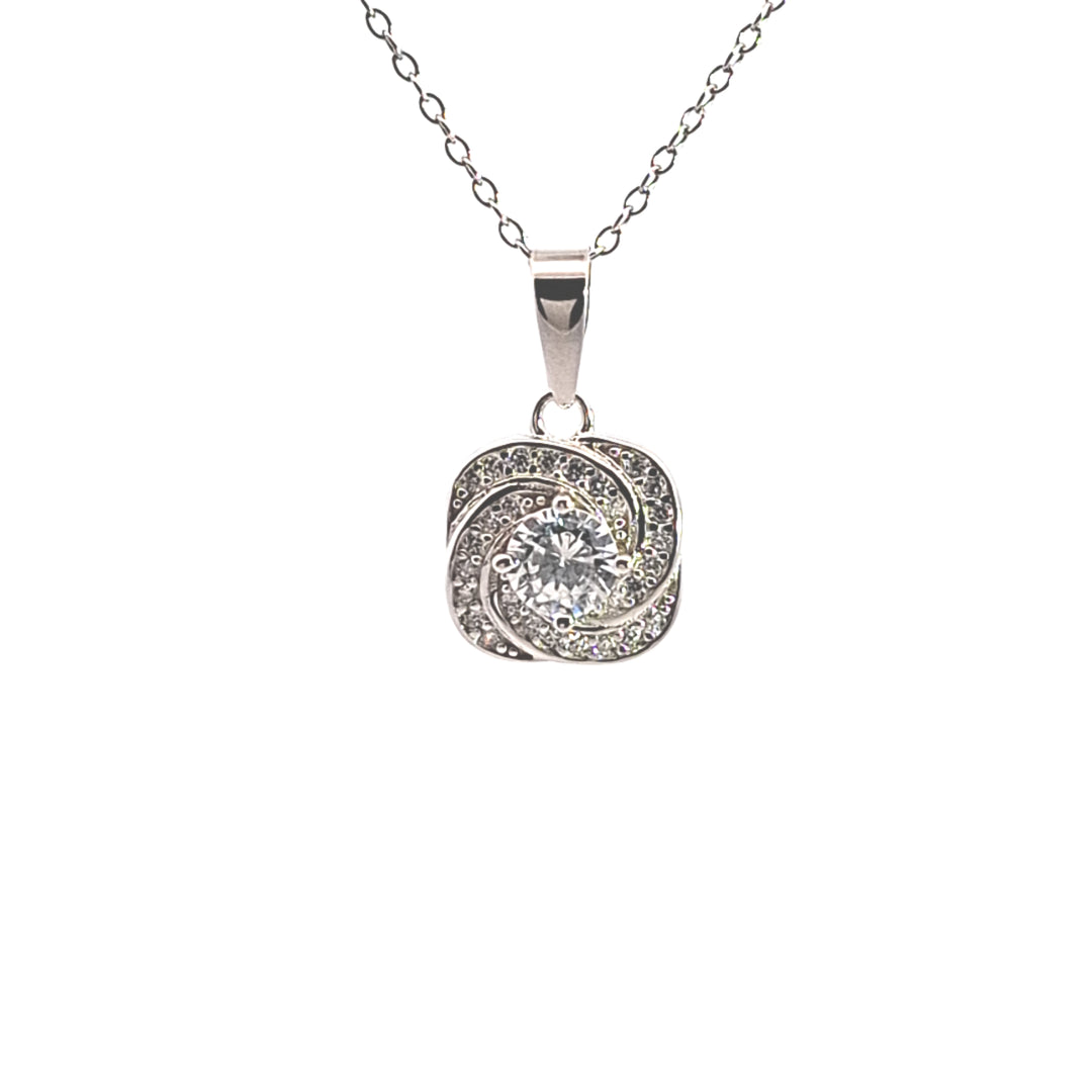 CZ swirly pendant in sterling silver 34706