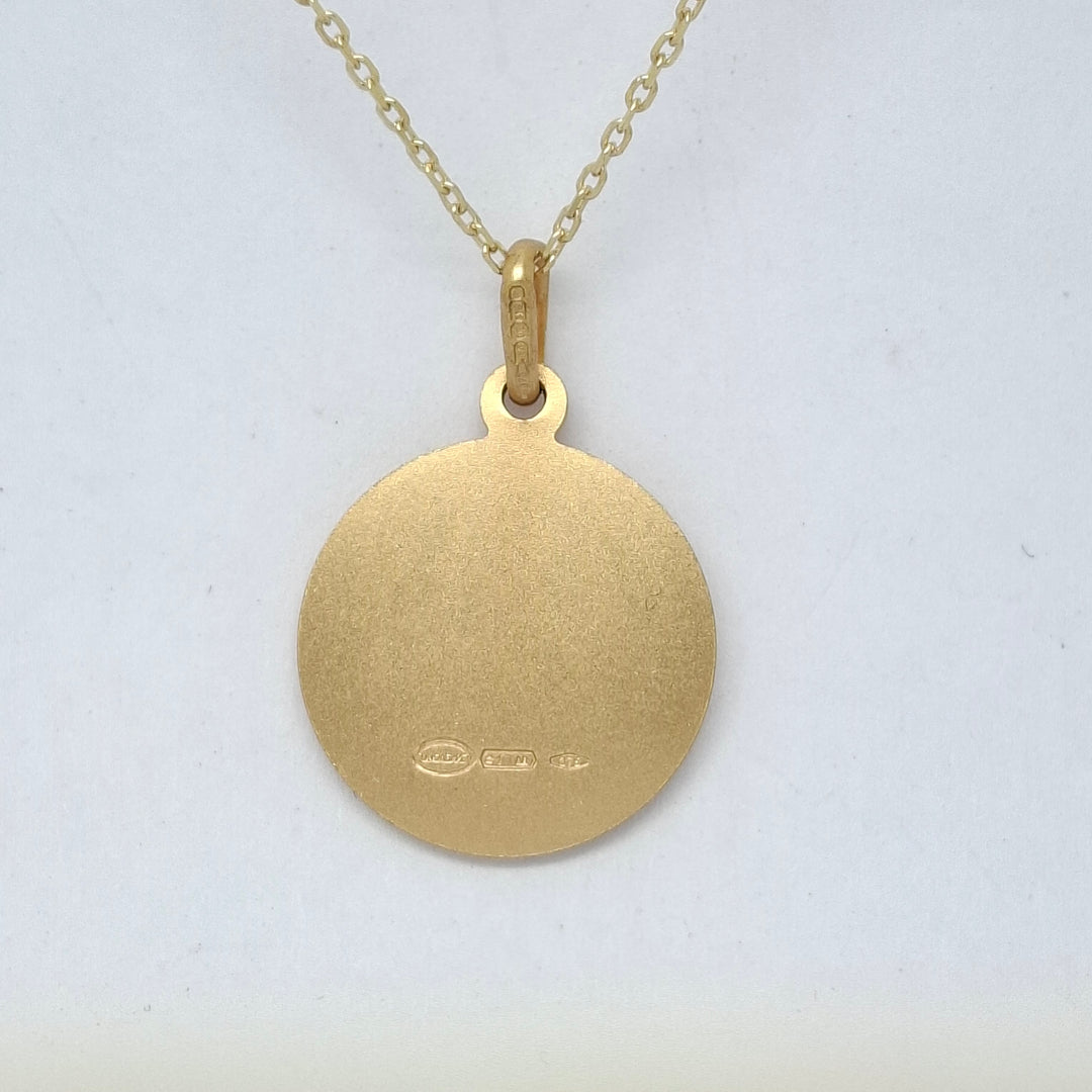 Gold St. Christopher medal & chain 38290