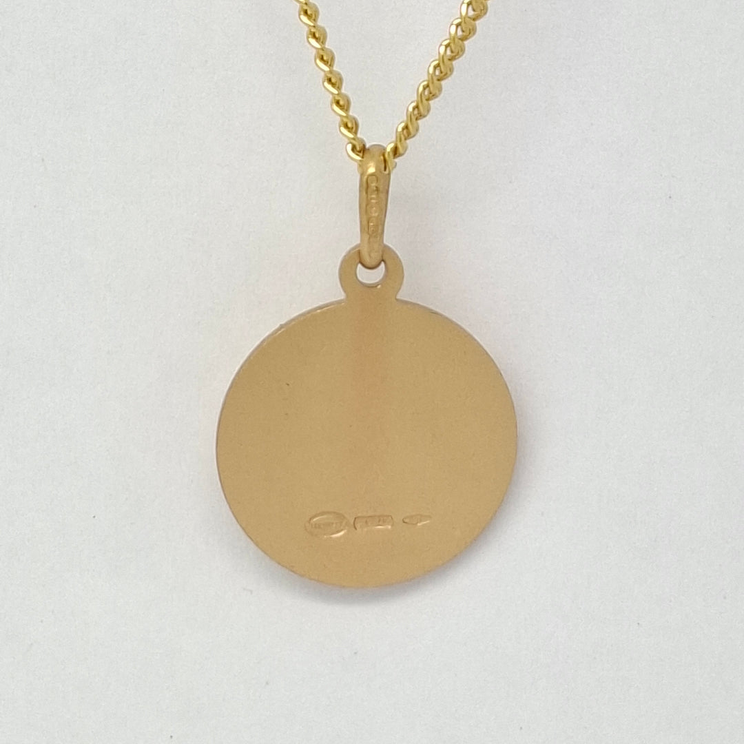 Gold St. Christopher medal & chain 38290