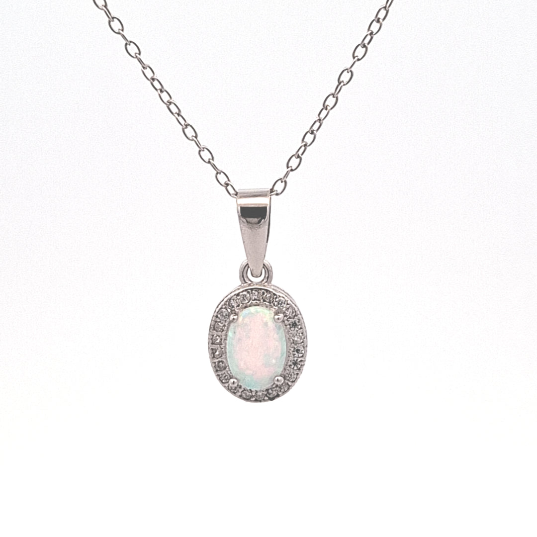 Halo Oval Opal pendant 38009