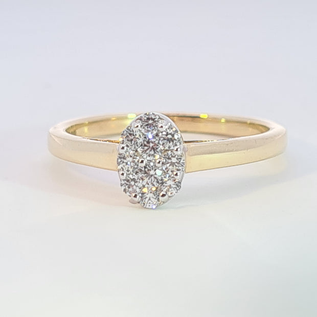 Exotic multi CZ oval ring 36728