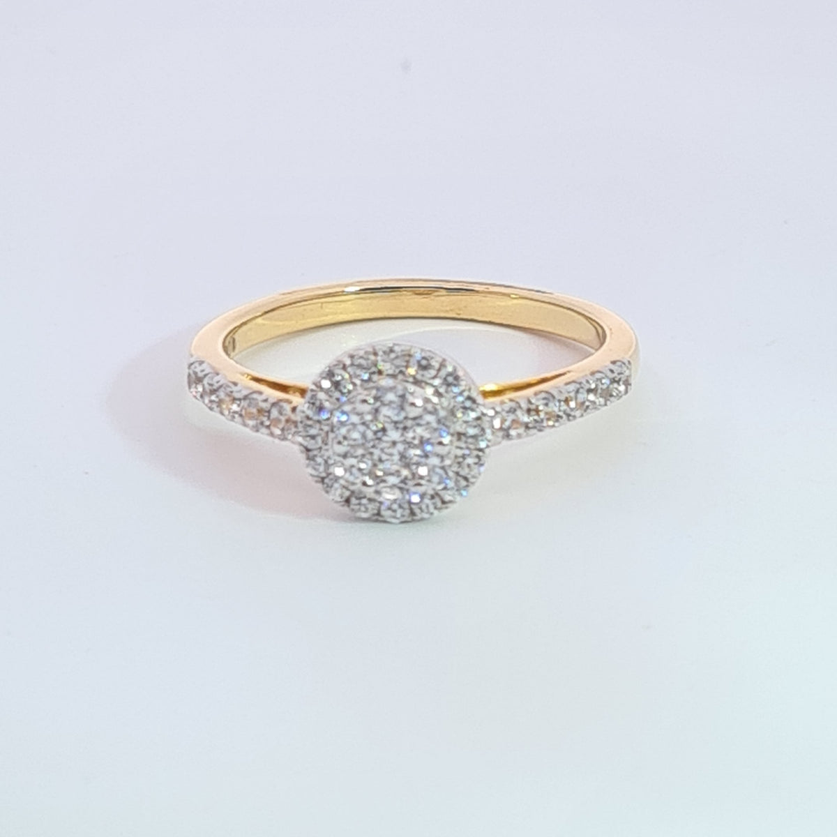 Dazzling 9ct gold CZ Halo cluster 36727 - Armin Lowe Jewellers