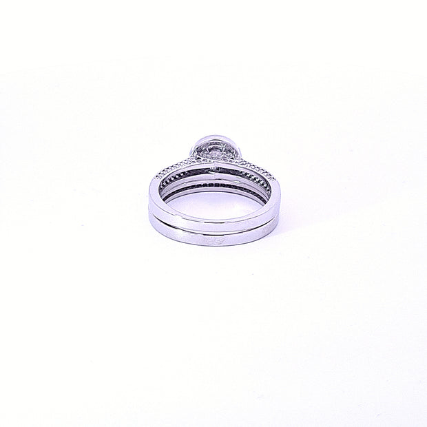 Promise Halo ring set in Sterling silver 36967