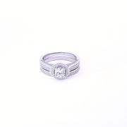 Promise Halo ring set in Sterling silver 36967