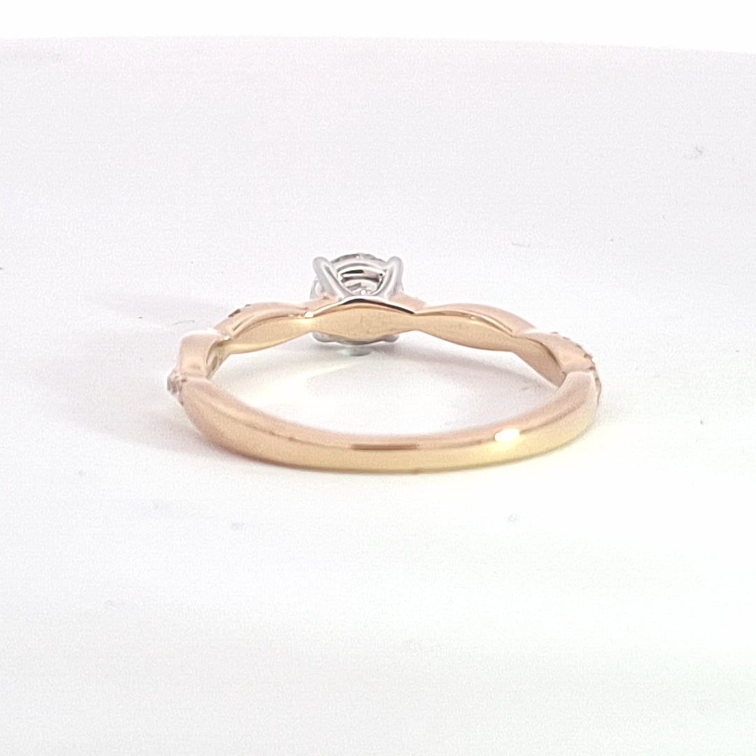 Solitaire twist band engagement ring in spectacular Lab Diamond 38201