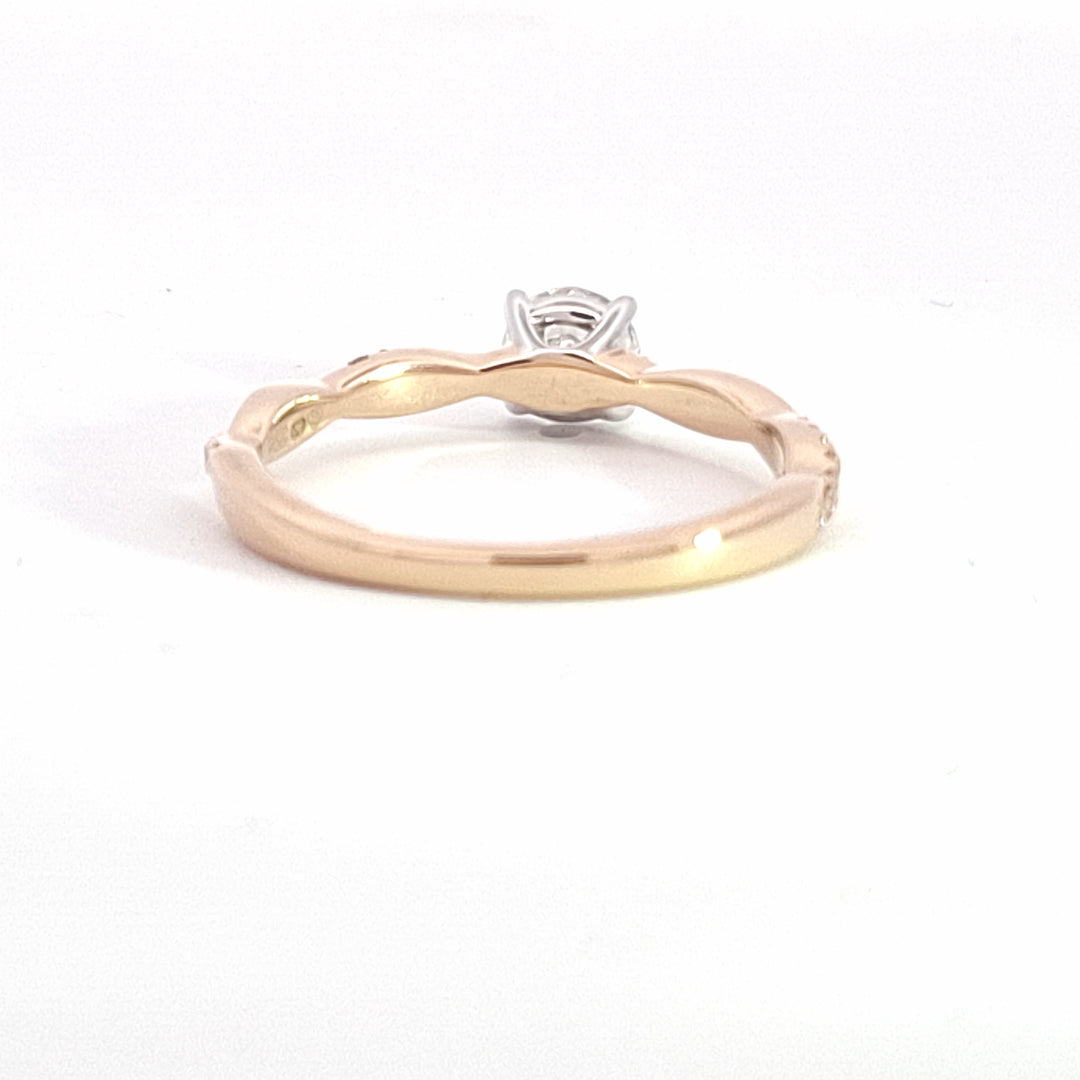 Solitaire twist band engagement ring in spectacular Lab Diamond 38201