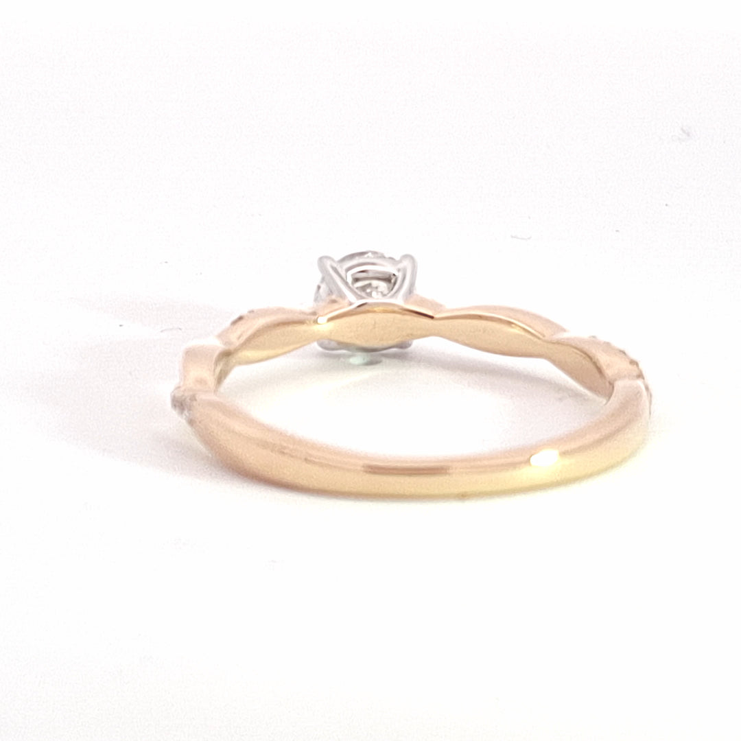 Solitaire twist band engagement ring in spectacular Lab Diamond 38201