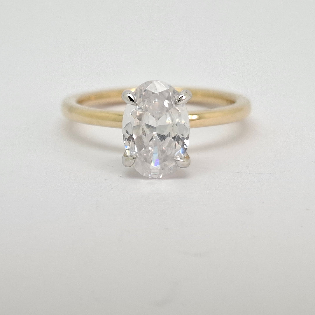 Gold Oval CZ Promise ring 38140