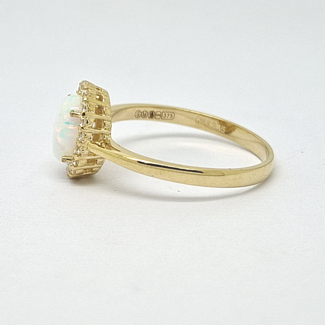 Oval Opal cluster ladies dress ring 38177