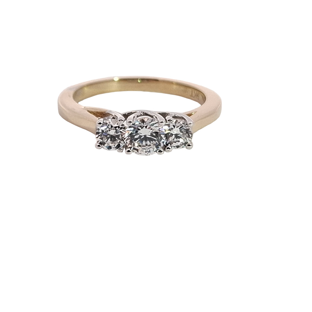 Gold 3 stone CZ promise ring 37994