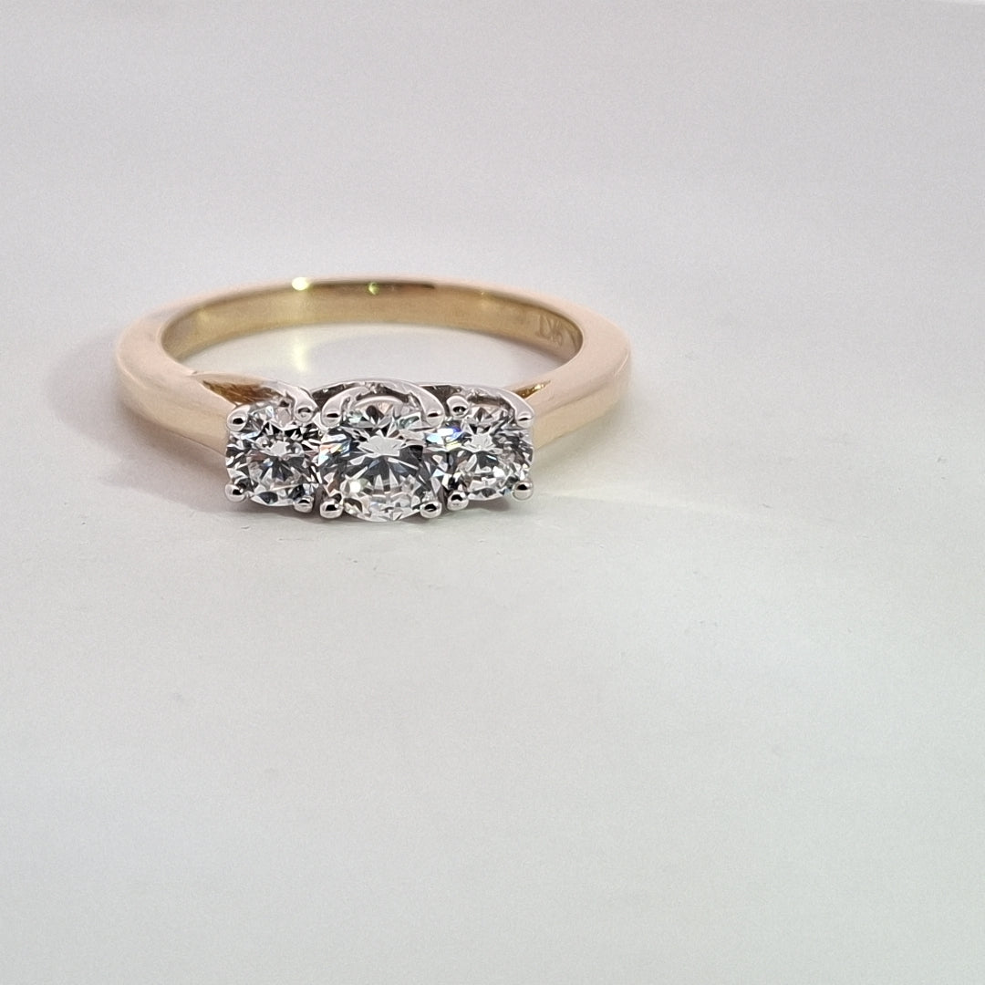 Gold 3 stone CZ promise ring 37994