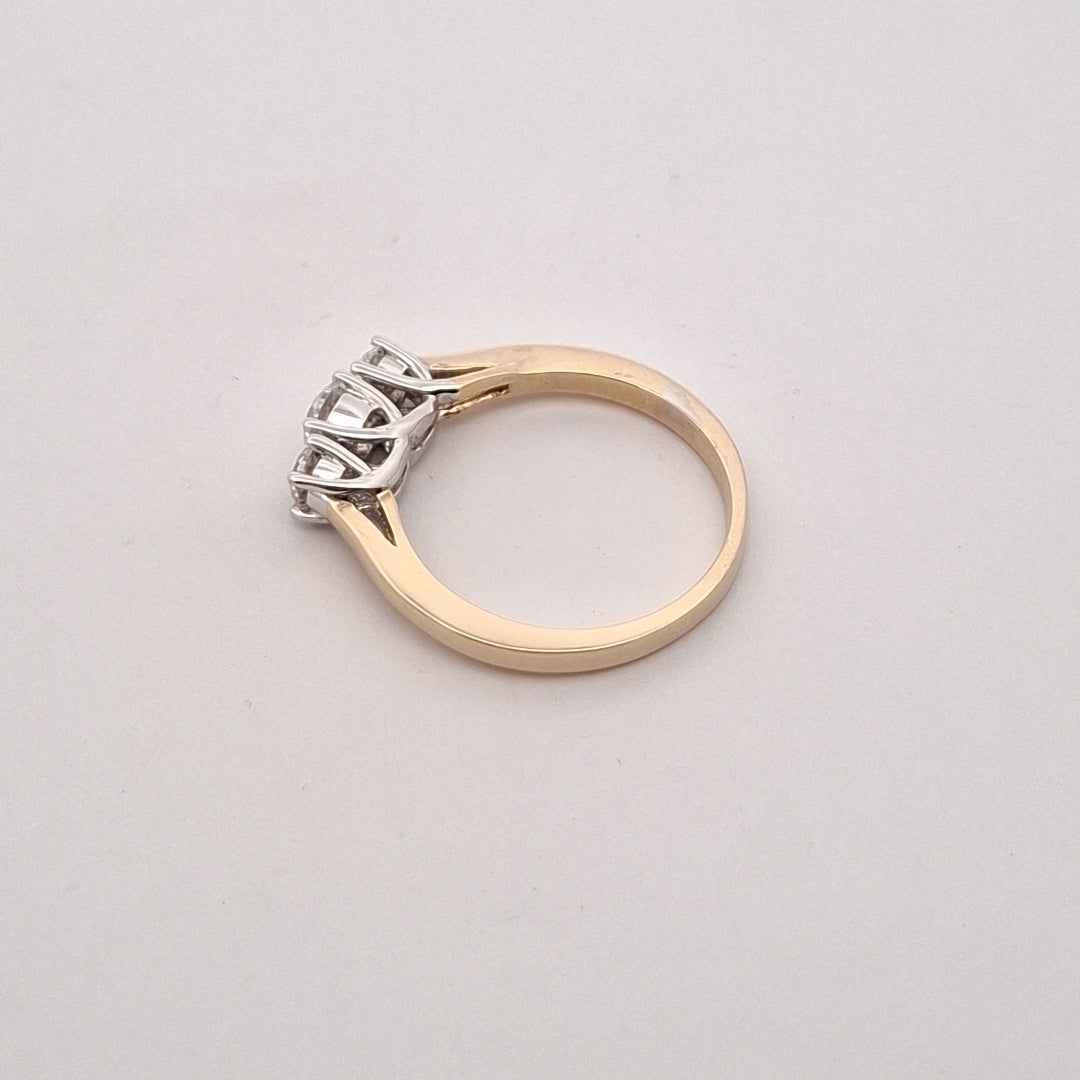 Gold 3 stone CZ promise ring 37994