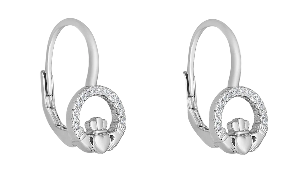 Small Claddagh Huggy earrings 38509 - Armin Lowe Jewellers
