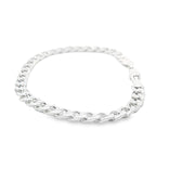 Silver gents hammered curb bracelet, 36707