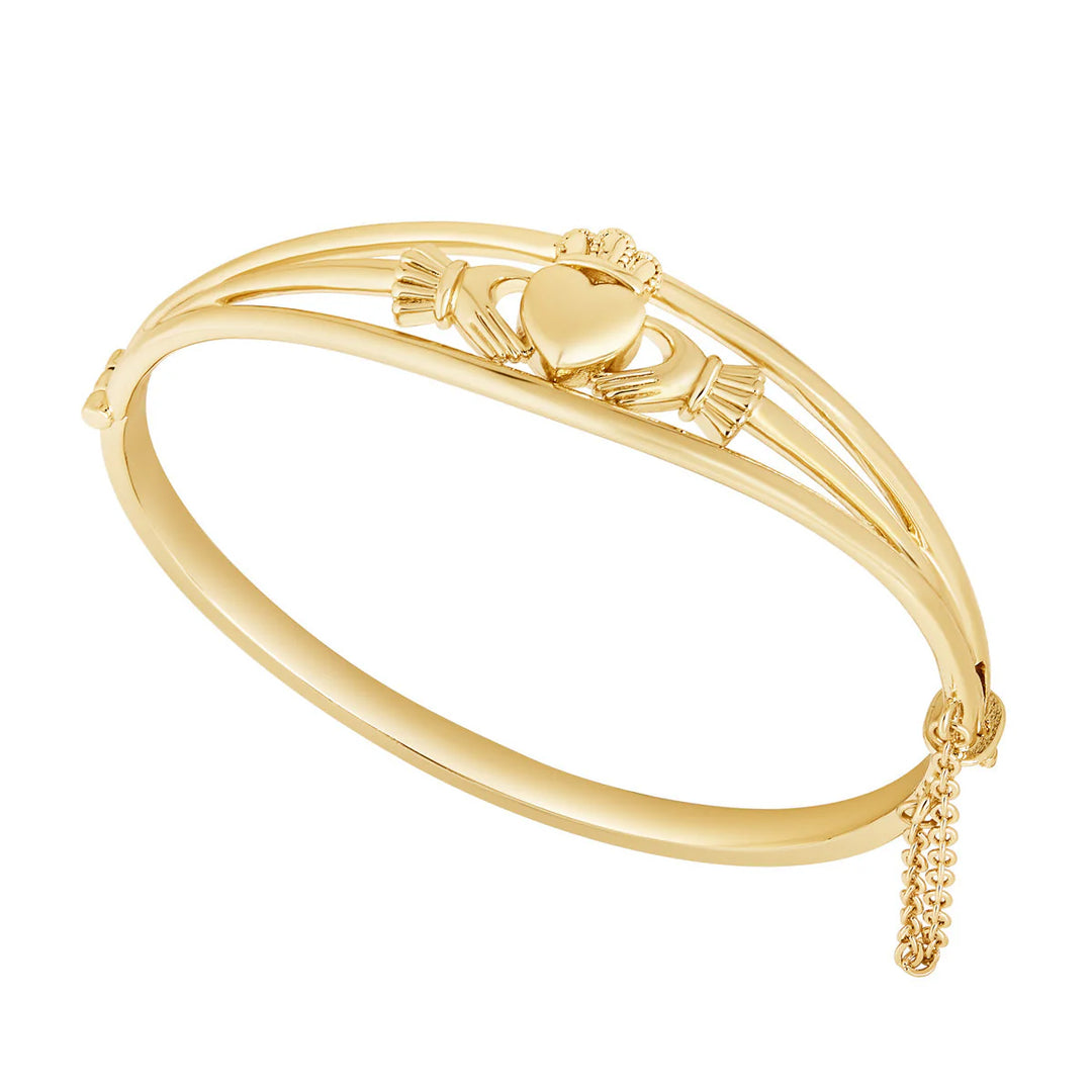 Gold Plated Claddagh Bangle 38468