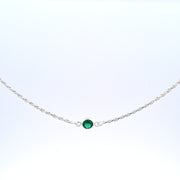 Diamond cut rope chain with Emerald Green CZ 36697