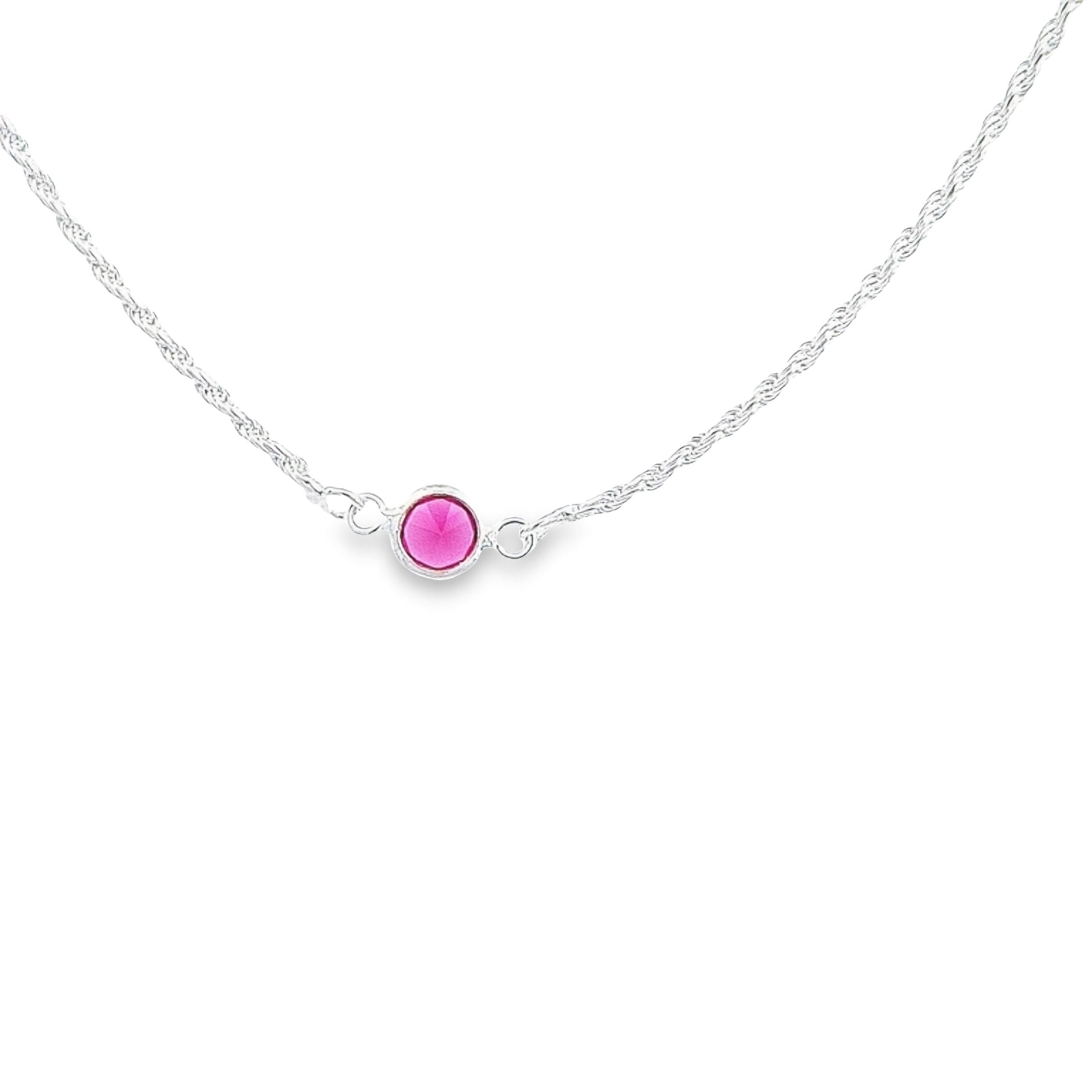 Rope Chain with Ruby Red CZ Solitaire 36674 - Armin Lowe Jewellers