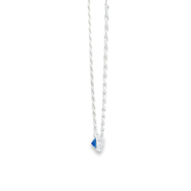 Rope Chain with Blue Sapphire CZ Solitaire 36672