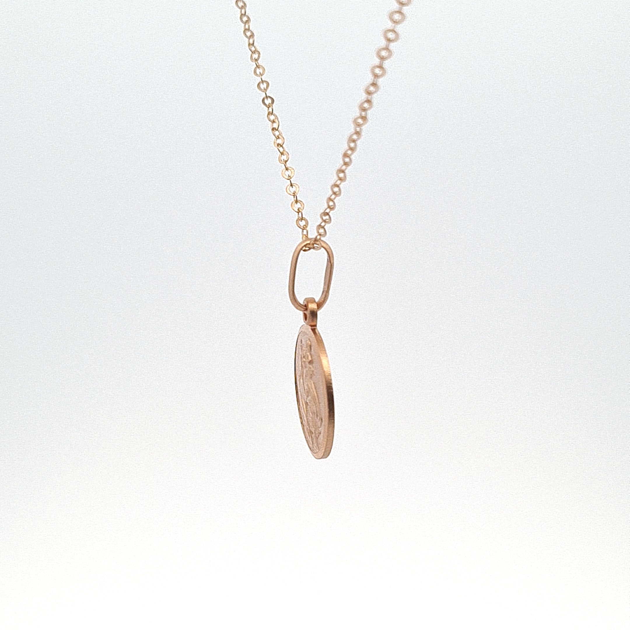 9ct gold 12mm round St. Christopher solid medal 27367 - Armin Lowe Jewellers