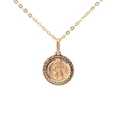 Gold St. Christopher's medal with diamond cut edge 36751