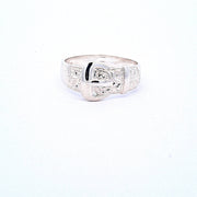 Sterling silver gents buckle ring 31353