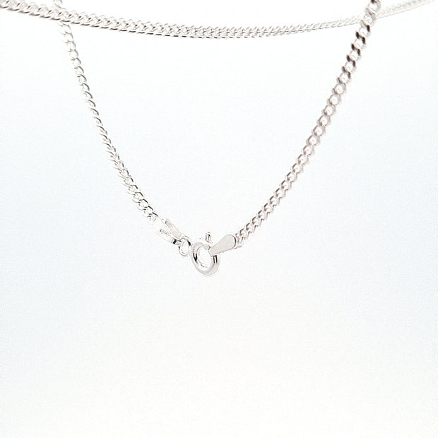 Sterling silver filed curb link, 1.75mm width 24"/61cm chain 27539