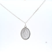 Sterling silver Miraculous medal, 16x12mm 33296