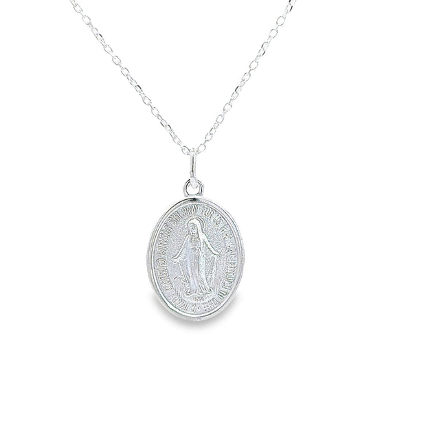 Sterling silver Miraculous medal 15x23mm 31920