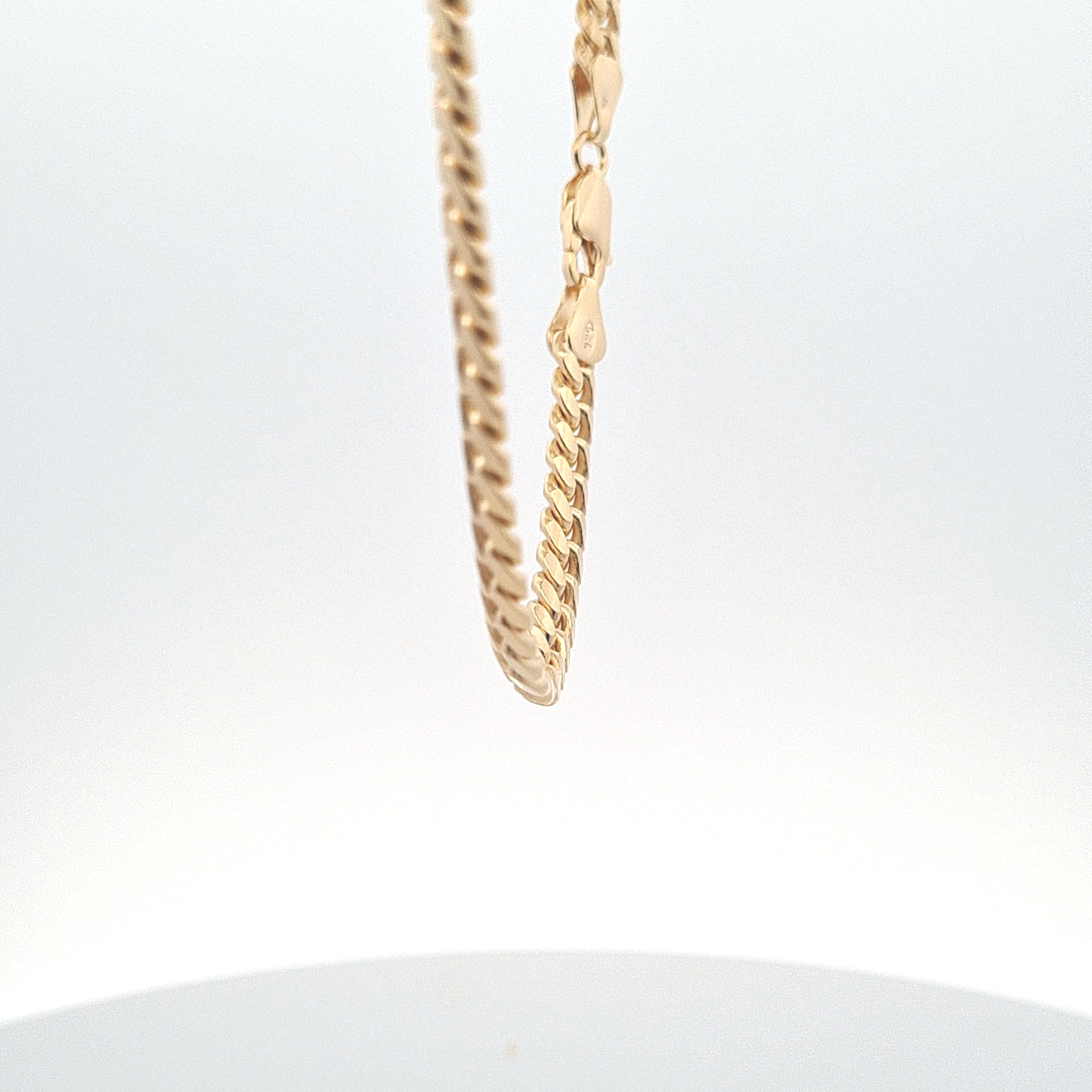 Gold toned sterling silver gents Cuban chain 36665 - Armin Lowe Jewellers