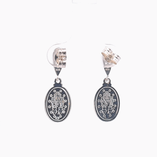 Miraculous medal drop earrings 37079 - Armin Lowe Jewellers