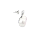 Large pearl stud earrings 36703
