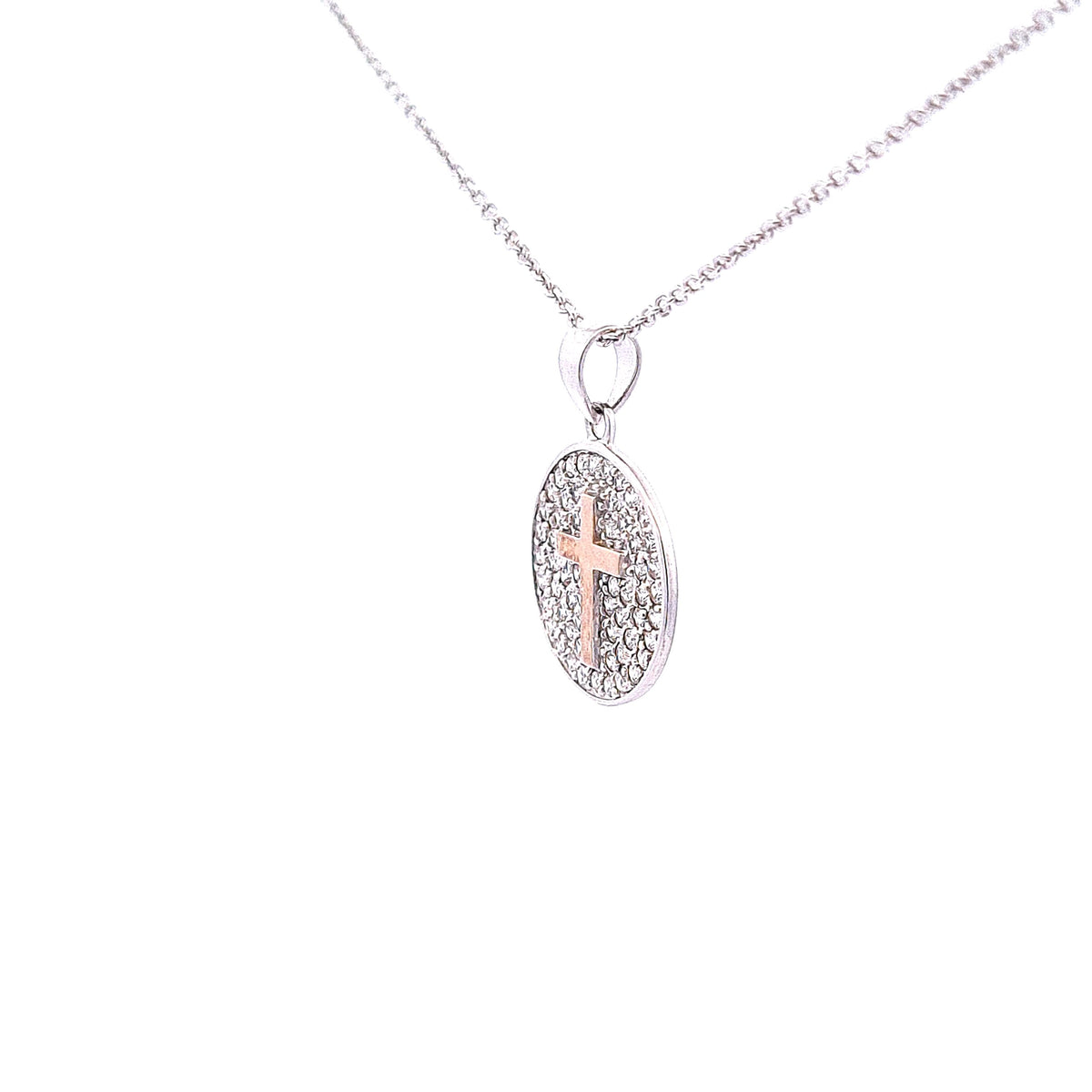 Disc cross with Cubic Zirconia 35124 - Armin Lowe Jewellers