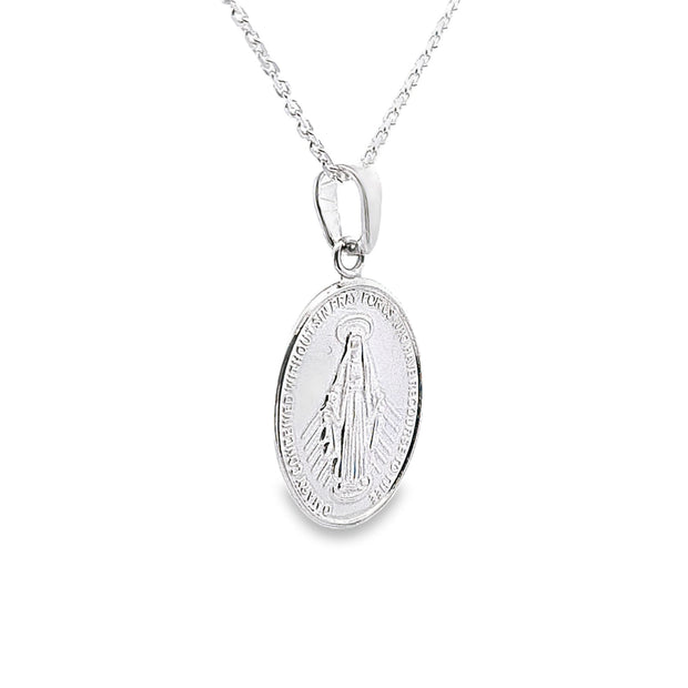 Plain polished Miraculous medal + chain 36053