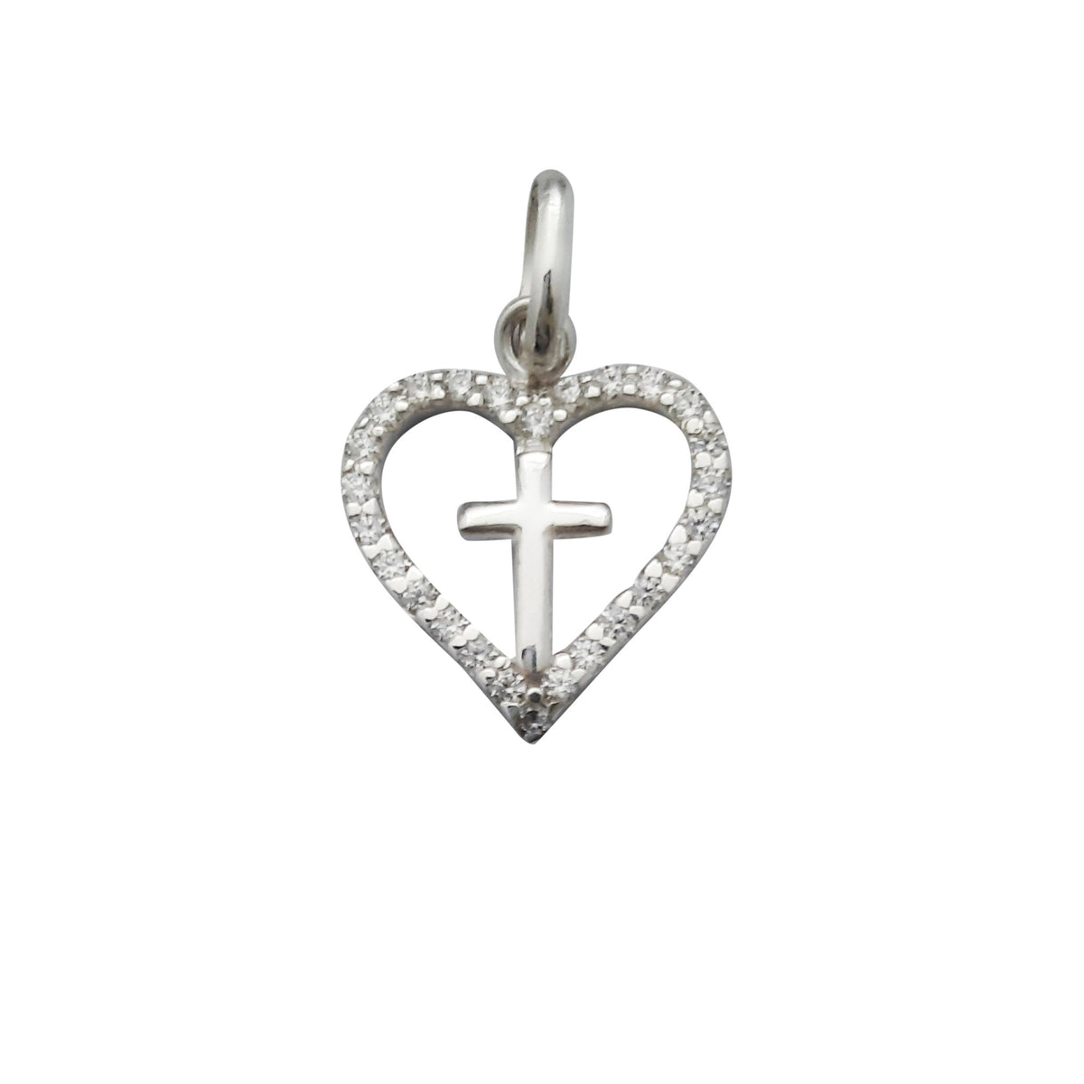CZ set heart with Polished cross 35136 - Armin Lowe Jewellers