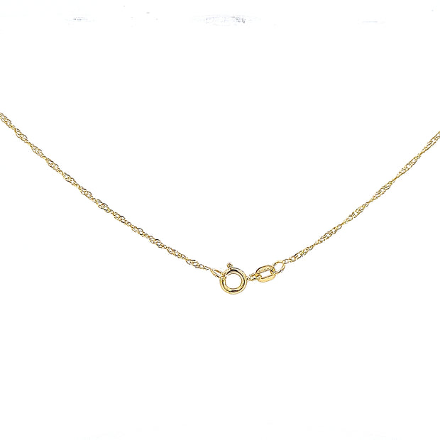 9ct gold Singapur twist chain, 22"/56cm 36607