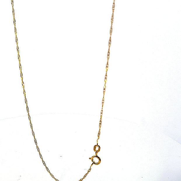 9ct gold Singapur twist chain, 20"/51cm 36606