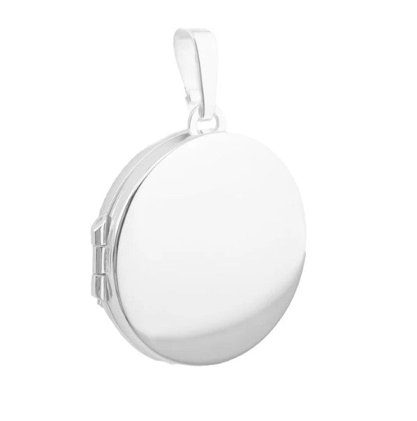 Round polished plain locket 38210