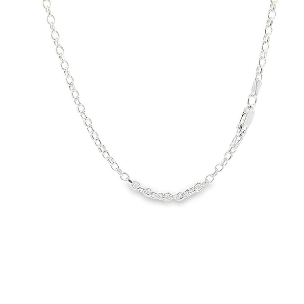 Sterling silver diamond cut bell 2.50mm link strong chain 28534