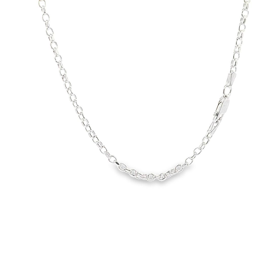 Sterling silver diamond cut chunky belcher chain 24"/61cm 28536 - Armin Lowe Jewellers