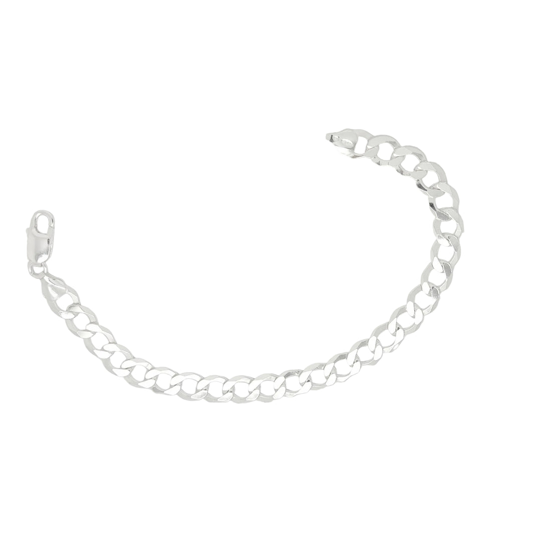 Sterling silver gents curb bracelet 28568