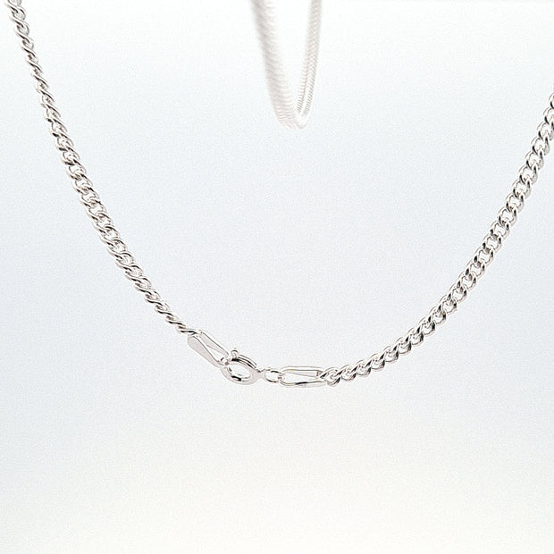 24"/61cm Sterling Silver strong curb chain 36746