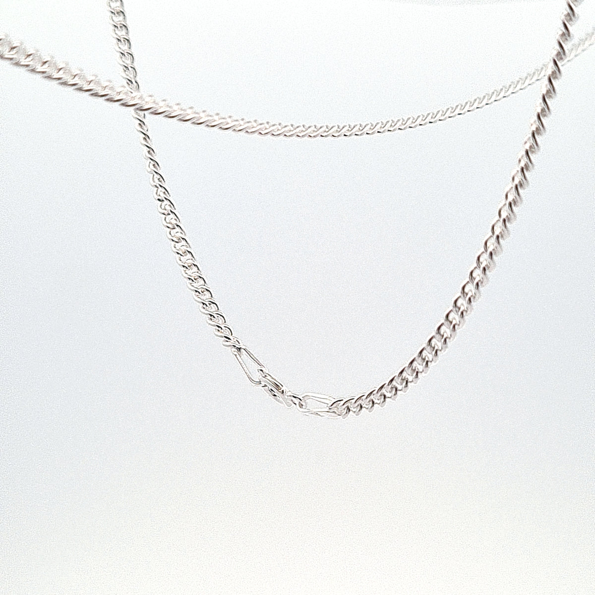 24"/61cm Sterling Silver strong curb chain 36746 - Armin Lowe Jewellers