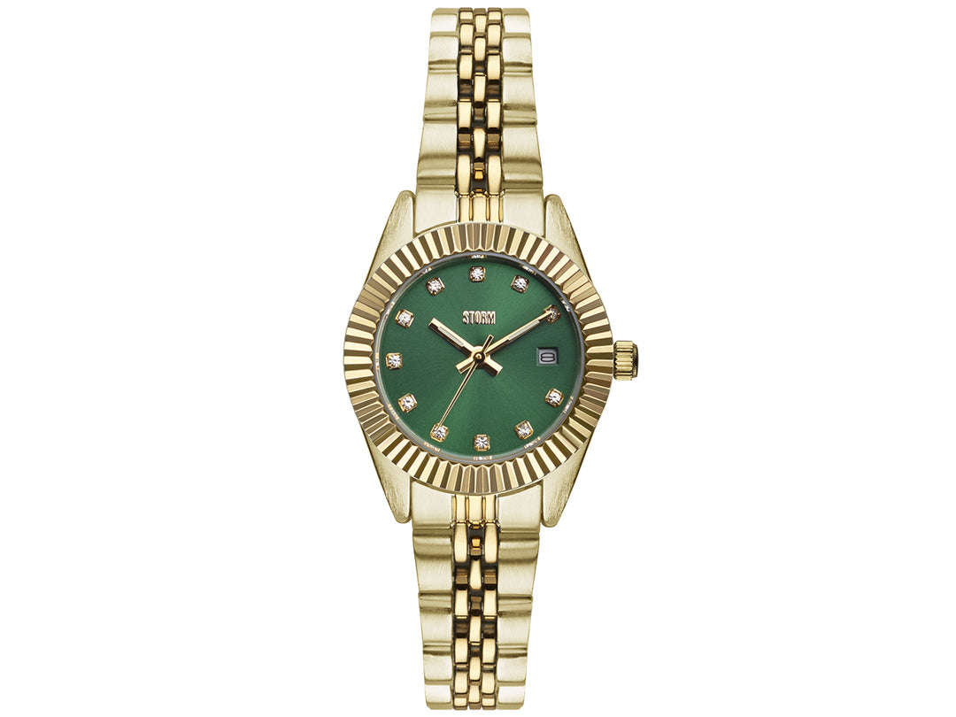 Ladys 47531 gd gn ROXIN CRYSTAL GOLD GREEN quartz watch 38565