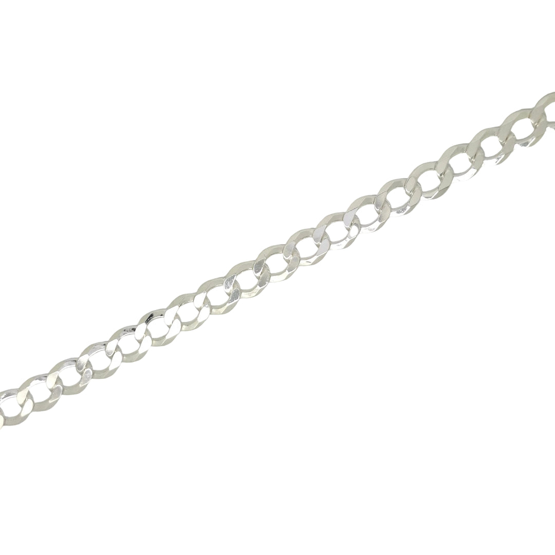 Silver chain on a light gray background