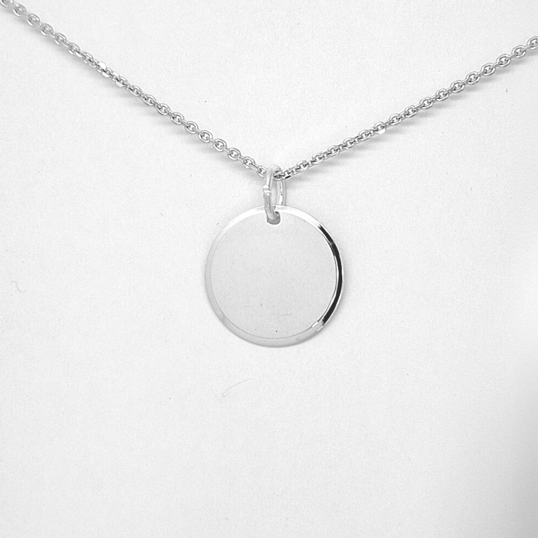 Engravable silver 16mm Disc +Chain 38153