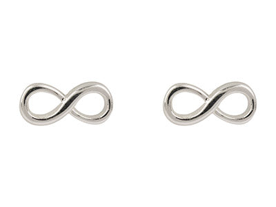 Sterling Silver Infinity Stud Earrings 36438